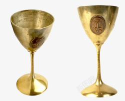 镀金杯玻璃餐具优雅锤金帝国透明素材