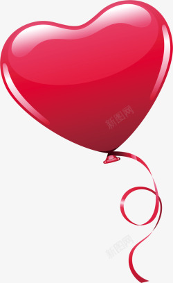 立体红色爱心气球素材