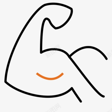 logo标识健身肱二头肌大肌肉块子muscle图标