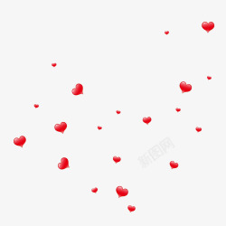 手绘红色爱心桃心矢量特效214520情人节七夕卡通可爱漂浮透明悬浮素材
