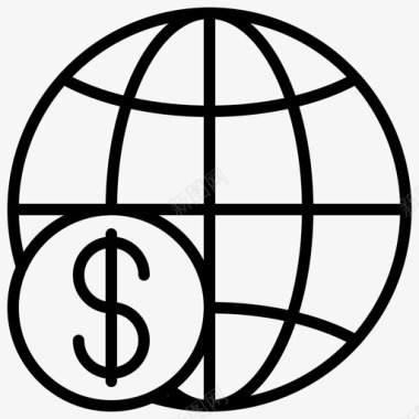无现金金融全球货币图标