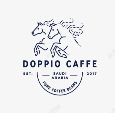 优雅高贵的阿拉伯马咖啡品牌DoppioCaff视觉图标