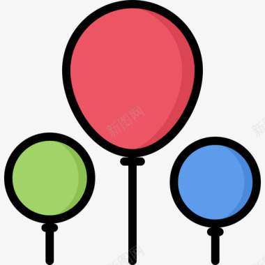 彩色气球气球生日派对46彩色图标