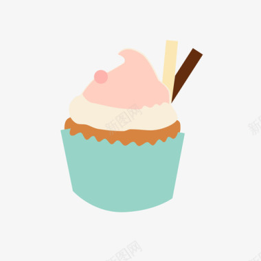 圆形蛋糕纸杯蛋糕图标