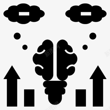 消极思考贬抑思想雕文图标