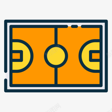 篮球icon篮球场操场62线性颜色图标