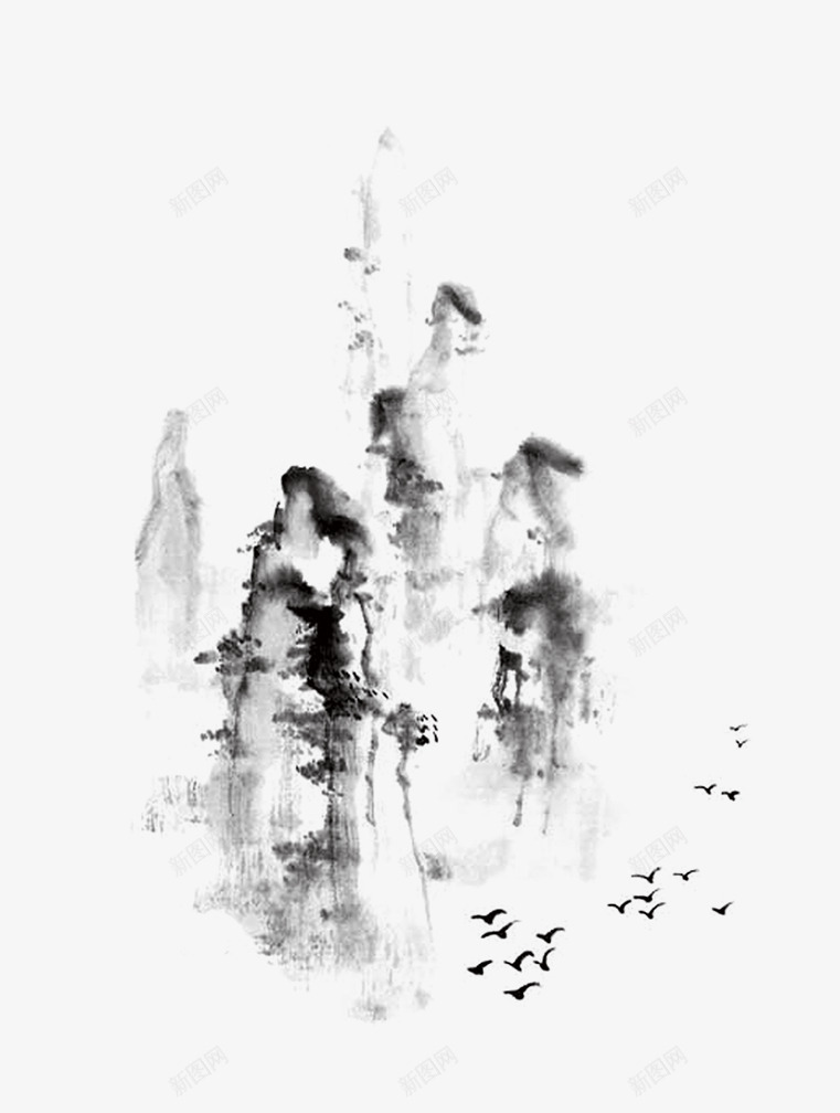 山水墨画png免抠素材_88icon https://88icon.com 山水 水墨画