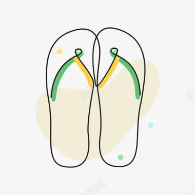 矢量棉拖鞋拖鞋图标