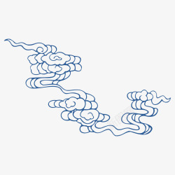 中国古风传统纹样祥云海浪透明图案AI矢量128素材