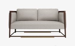 新中式风格两人沙发素材