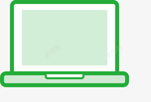 网络连接图标浅绿笔记本图标