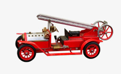 交通消防消防车头红色免费救援旋转台钢梯蓝灯保存模型素材