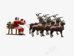 圣诞节圣诞老人圣诞主题制造礼物幻灯片圣诞雪橇驯鹿孤素材