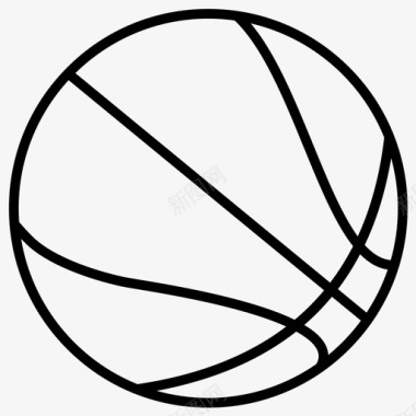 篮球体育学校元素加粗线条集130图标
