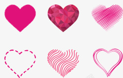西雍整理心脏概述棱镜虚线轮廓线路红色粉红色情人节爱素材
