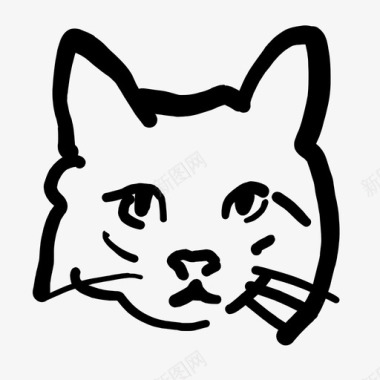 手绘猫掌可爱的猫好奇可爱图标