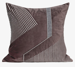 布艺简约现代样板间床头卧室沙发紫色绣花方枕靠包素材