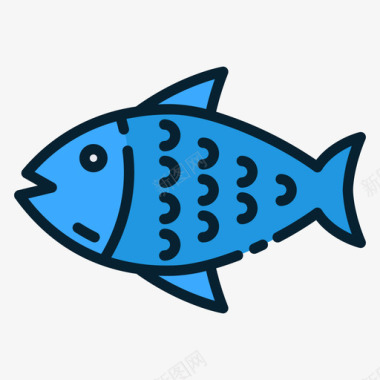 宠物美容鱼宠物12线性颜色图标