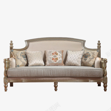 欧式沙发布艺小户型客厅123组合简欧沙发美式实木U图标