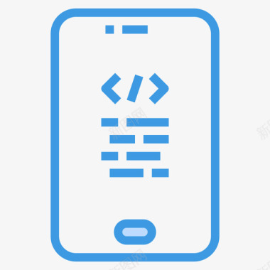 编码编码智能手机技术10蓝色图标
