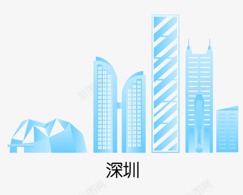 城市地标剪影AI插画商业插画tianxin1247图标