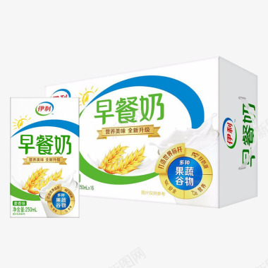 中国早餐伊利麦香早餐奶250ml16盒整箱纯牛奶儿童学生成图标