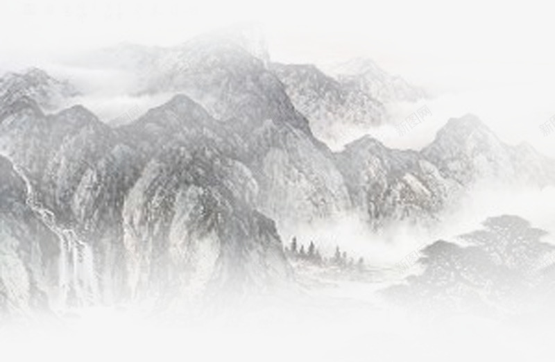 中国风水墨画山峰装饰png免抠素材_88icon https://88icon.com 中国 国风 水墨画 山峰 装饰