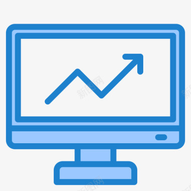 计算机计算机监控商业和金融121蓝色图标