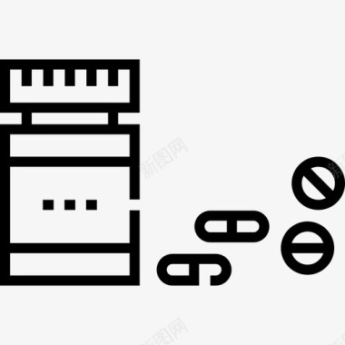 小病毒药物病毒传播15线状图标