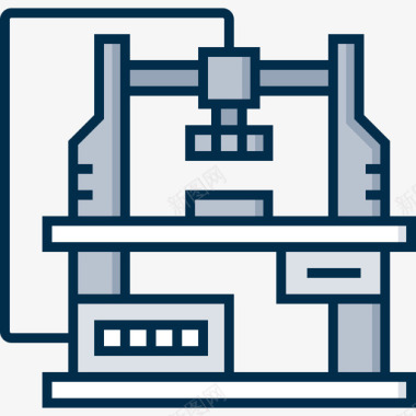 流程展架压力机工业流程46线性颜色图标