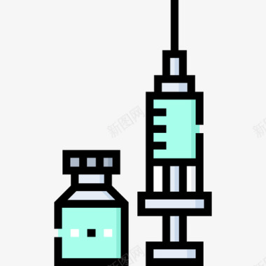 小病毒疫苗病毒传播16线状颜色图标