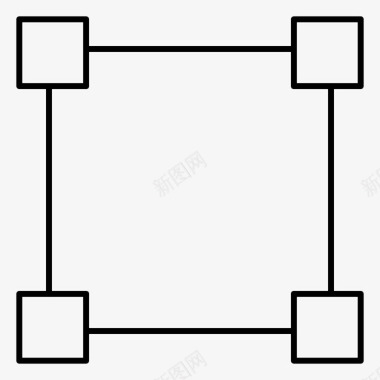 矩形边框路径点矩形图标
