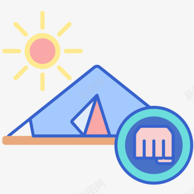 武术中国风野营武术43线性颜色图标