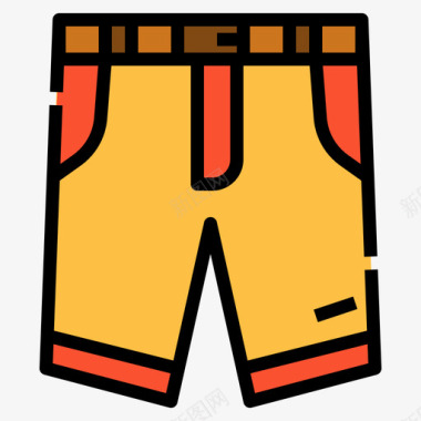 线性裤子旅行包装5线性颜色图标