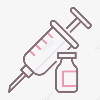 疫苗接种疫苗接种解剖学12线颜色图标