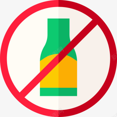 房间的信号禁止饮酒信号和禁令7平淡图标