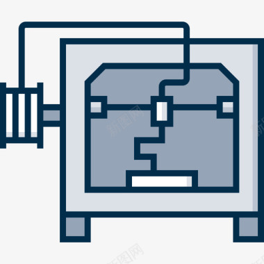 山3D3d打印机工业流程46线性彩色图标