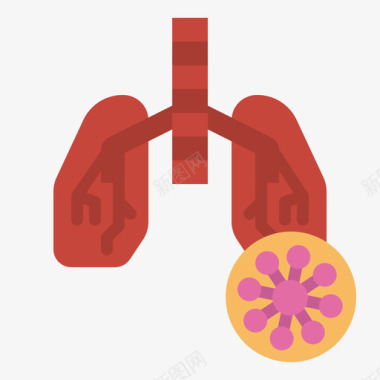 肺炎病毒6扁平图标