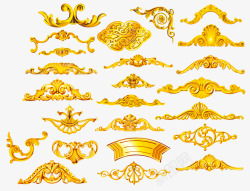 金色花边古典罗马纹饰素材