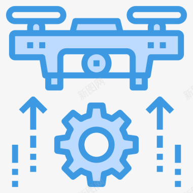 锯齿图标无人机工程110蓝色图标
