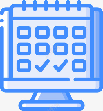 计算机计算机日历和日期3蓝色图标