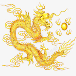中国风金色龙古风水墨龙透明装饰PS合集素材
