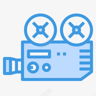 矢量装置摄像机复古装置2蓝色图标