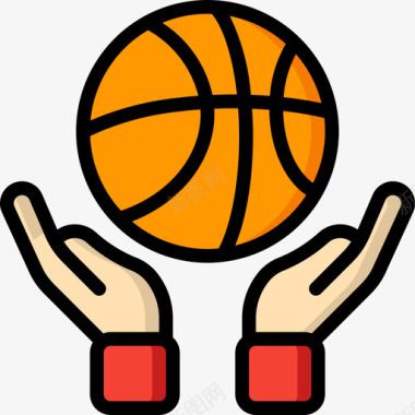 篮球icon球篮球61线颜色图标