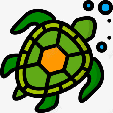 线描边线海龟潜水42线色图标