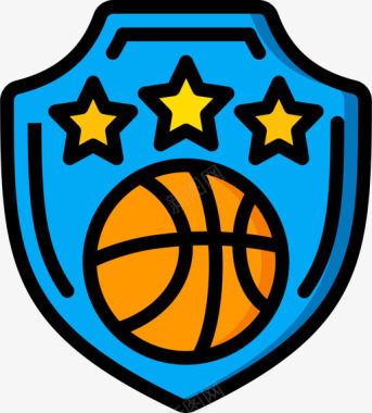 篮球icon徽章篮球61线性颜色图标