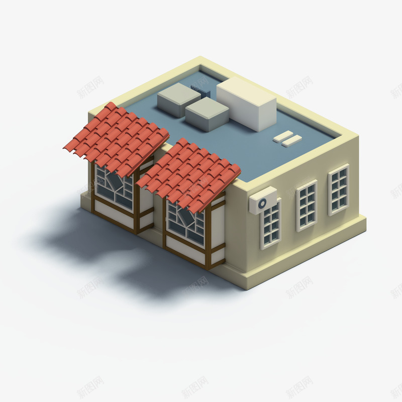 C4d建筑3D立体模型png免抠素材_88icon https://88icon.com 建筑 立体 模型