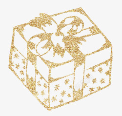金色圣诞礼盒免扣素材