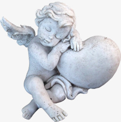 孤立天使雕塑数字信仰希望墓碑素材