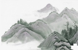 PS中国风国画墨迹笔刷PSD水墨笔触古典风格古风图素材